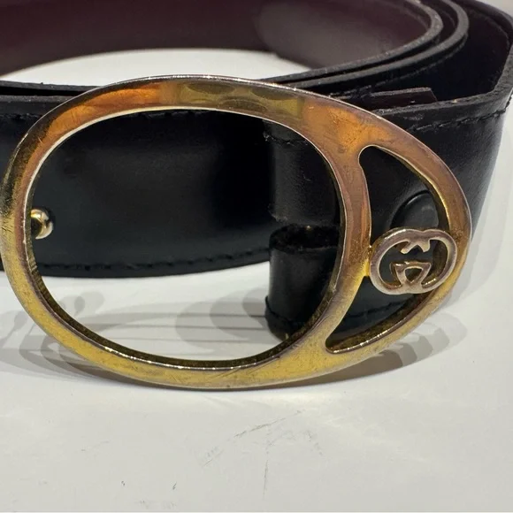Vintage Gucci GG Logo Buckle Leather Belt - Replacement Strap - Auth Buckle 42” - Picture 10 of 15